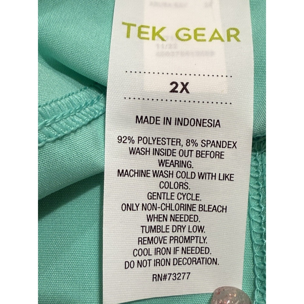 NEW! Women's Tek Gear Active Workout Gear Shorts Size 2X Aqua crystal Midrise - Picture 9 of 10